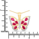 2.07 Carat Genuine Ruby and White Zircon .925 Sterling Silver Pendant-7