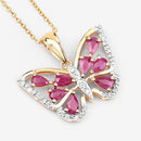 2.07 Carat Genuine Ruby and White Zircon .925 Sterling Silver Pendant-8