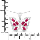 2.07 Carat Genuine Ruby and White Zircon .925 Sterling Silver Pendant-7