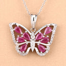 2.07 Carat Genuine Ruby and White Zircon .925 Sterling Silver Pendant-9