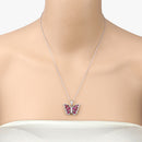 2.07 Carat Genuine Ruby and White Zircon .925 Sterling Silver Pendant-10
