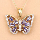 1.75 Carat Genuine Tanzanite and White Zircon .925 Sterling Silver Pendant-9