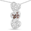 0.45 Carat Genuine Red Diamond and White Diamond .925 Sterling Silver Pendant-1
