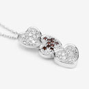 0.45 Carat Genuine Red Diamond and White Diamond .925 Sterling Silver Pendant-4