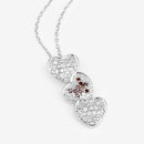 0.45 Carat Genuine Red Diamond and White Diamond .925 Sterling Silver Pendant-5
