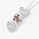 0.45 Carat Genuine Red Diamond and White Diamond .925 Sterling Silver Pendant-6