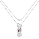 0.45 Carat Genuine Red Diamond and White Diamond .925 Sterling Silver Pendant-2