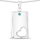 0.03 Carat Genuine Emerald .925 Sterling Silver Pendant-1