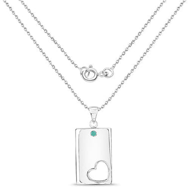 0.03 Carat Genuine Emerald .925 Sterling Silver Pendant - 0