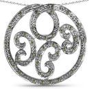 0.22 Carat Genuine Green Diamond .925 Sterling Silver Pendant-3