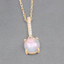 0.53 Carat Genuine Ethiopian Opal and White Diamond 10K Yellow Gold Pendant-11