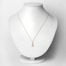 0.53 Carat Genuine Ethiopian Opal and White Diamond 10K Yellow Gold Pendant-7