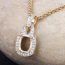 0.25 Carat Genuine White Diamond 14K Yellow Gold Semi Mount Pendant - holds 9x7mm Cushion Gemstone-8