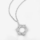 0.14 Carat Genuine White Diamond 14K White Gold Semi Mount Pendant - holds 8.00mm Round Gemstone-9