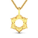 0.14 Carat Genuine White Diamond 14K Yellow Gold Semi Mount Pendant - holds 8.00mm Round Gemstone-7
