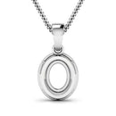 0.18 Carat Genuine White Diamond 14K White Gold Semi Mount Pendant - holds 8x6mm Oval Gemstone-7