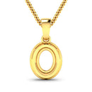 0.18 Carat Genuine White Diamond 14K Yellow Gold Semi Mount Pendant - holds 8x6mm Oval Gemstone-7