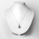 3.90 Carat Genuine Pink Tourmaline and White Diamond 14K White Gold Pendant-6