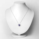 3.25 Carat Genuine Tanzanite and White Diamond 14K White Gold Pendant-6