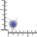 3.25 Carat Genuine Tanzanite and White Diamond 14K White Gold Pendant-7