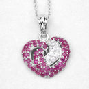 2.65 Carat Genuine Ruby and White Sapphire .925 Sterling Silver Pendant-4