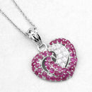 2.65 Carat Genuine Ruby and White Sapphire .925 Sterling Silver Pendant-6