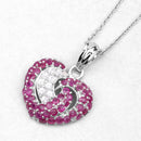 2.65 Carat Genuine Ruby and White Sapphire .925 Sterling Silver Pendant-7