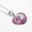 2.65 Carat Genuine Ruby and White Sapphire .925 Sterling Silver Pendant-8