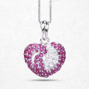 2.65 Carat Genuine Ruby and White Sapphire .925 Sterling Silver Pendant-9