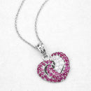 2.65 Carat Genuine Ruby and White Sapphire .925 Sterling Silver Pendant-10