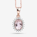 0.81 Carat Genuine Morganite and White Diamond 14K Rose Gold Pendant-8