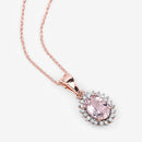 0.81 Carat Genuine Morganite and White Diamond 14K Rose Gold Pendant-11