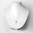 0.81 Carat Genuine Morganite and White Diamond 14K Rose Gold Pendant-6