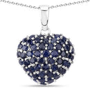 7.26 Carat Genuine Blue Sapphire .925 Sterling Silver Pendant-3