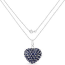 7.26 Carat Genuine Blue Sapphire .925 Sterling Silver Pendant-4