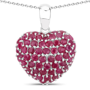 8.58 Carat Genuine Ruby .925 Sterling Silver Pendant