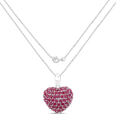 8.58 Carat Genuine Ruby .925 Sterling Silver Pendant - 0