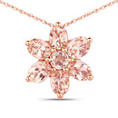 0.99 Carat Genuine Morganite 10K Rose Gold Pendant-4