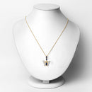 0.92 Carat Genuine Blue Sapphire and White Zircon .925 Sterling Silver Pendant-6