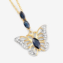 0.92 Carat Genuine Blue Sapphire and White Zircon .925 Sterling Silver Pendant-8