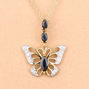 0.92 Carat Genuine Blue Sapphire and White Zircon .925 Sterling Silver Pendant-9