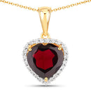 5.76 Carat Genuine Garnet and White Topaz .925 Sterling Silver Pendant-2