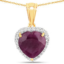 7.11 Carat Ruby and White Topaz .925 Sterling Silver Pendant-2