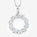 1.10 Carat Genuine Aquamarine and White Topaz .925 Sterling Silver Pendant-8