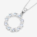 1.10 Carat Genuine Aquamarine and White Topaz .925 Sterling Silver Pendant-9