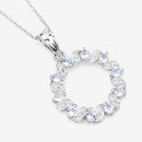 1.10 Carat Genuine Aquamarine and White Topaz .925 Sterling Silver Pendant-10