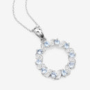 1.10 Carat Genuine Aquamarine and White Topaz .925 Sterling Silver Pendant-11
