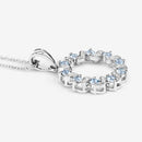 1.10 Carat Genuine Aquamarine and White Topaz .925 Sterling Silver Pendant-12