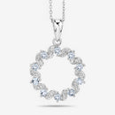 1.10 Carat Genuine Aquamarine and White Topaz .925 Sterling Silver Pendant-13
