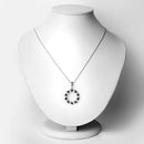 1.30 Carat Genuine Blue Sapphire and White Topaz .925 Sterling Silver Pendant-7